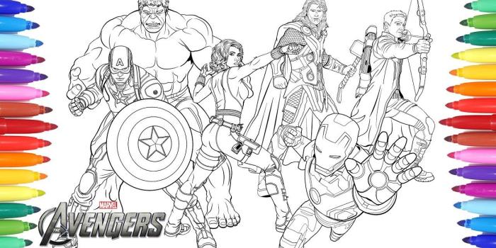 1280x720 THE AVENGERS Coloring Pages | Coloring Painting Avengers Iron Man Captain  America Thor Hulk