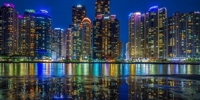 1920x1200 Download wallpapers Busan, 4k, nightscapes, South Korean cities