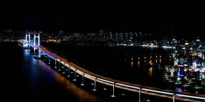 1600x900 Midnight City dual screen background: Busan, South Korea - Album on