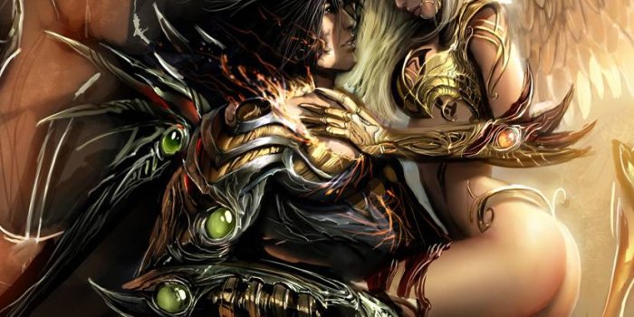 827x1104 Angel Vs Demon Wallpaper by Kali010 - d0 - Free on ZEDGE™