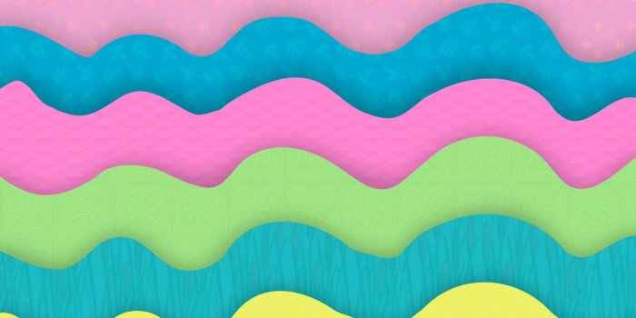 1332x850 Wallpaper wave, abstraction, green, colorful, yellow, blue, pink