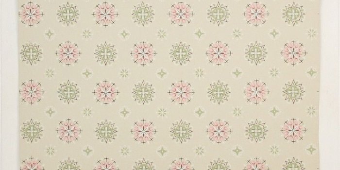 843x1280 1950s Vintage Wallpaper Pink and Green Geometric