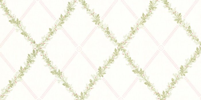 1280x1280 302-66880 Heirloom Harlequin Trellis Pink-Green Wallpaper