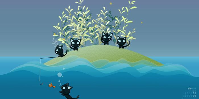 2560x1440 Download the Cats Fishing Wallpaper, Cats Fishing iPhone Wallpaper