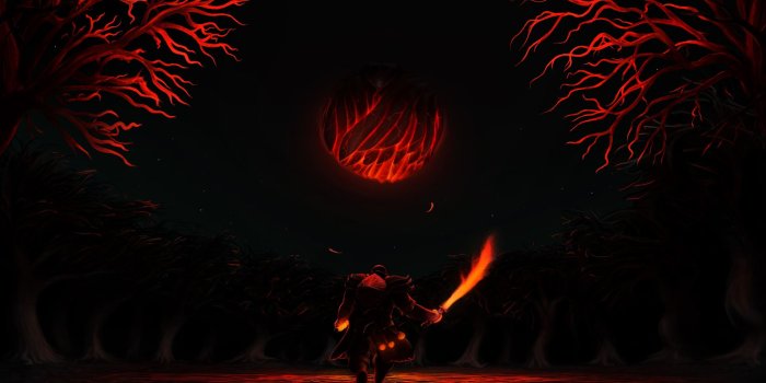 1920x1080 Download wallpaper forest, egg, sword, warrior, art, Phoenix, Dota 2