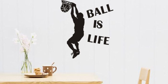 1000x1000 1PC Hot Sale Wallpaper Ball Is Life Playing Basketball Sport Wall Sticker  for Kids Rooms Mural Decor