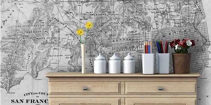 1000x1201 Black & White Map of San Francisco Wallpaper