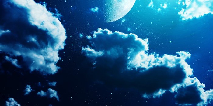3000x3000 Download 3000x3000 Moon, Clouds, Stars, Night, Sky Wallpapers