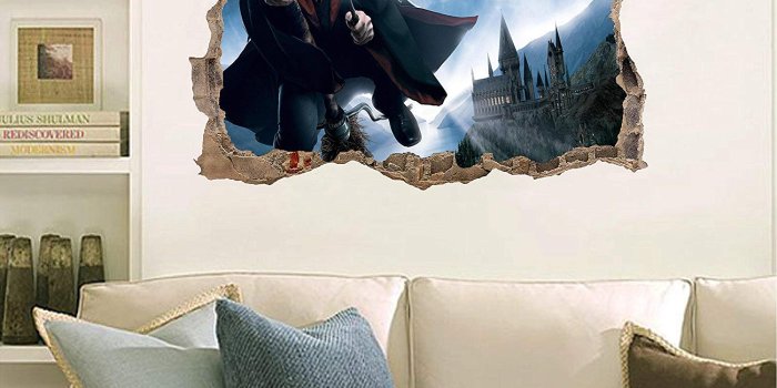 1500x1500 Amazon.com: Hogwarts Harry Potter night broom castle 3D Window View
