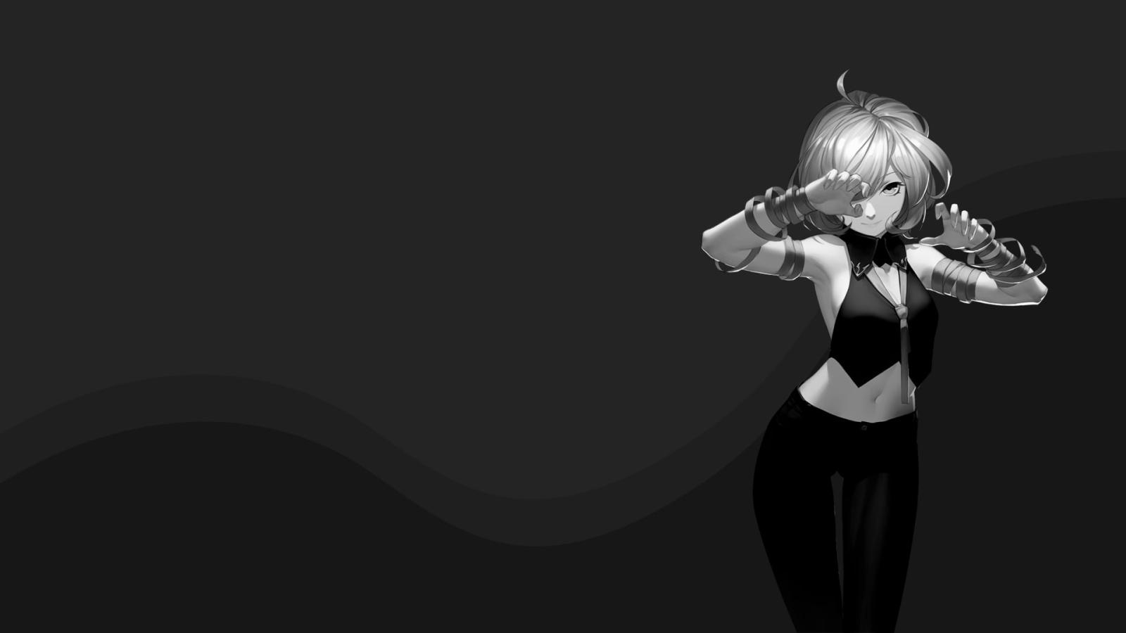 1920x1080 Black dressed female anime character wallpaper, anime girls, dark