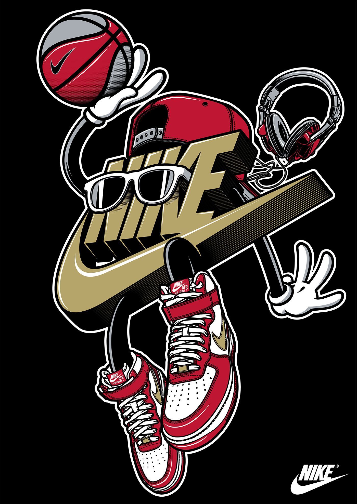 1400x1978 Nike vs. Rusc • Young Athletes on Behance | Dope drawing in 2019