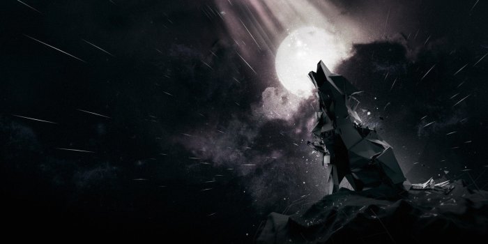 1920x1200 Art Cool Darkness Wolf | Polygon howling wolf wallpaper - Digital