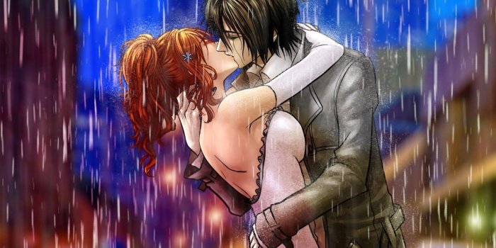1920x1200 Couple kissing in the rain wallpaper - Anime wallpapers - #13584