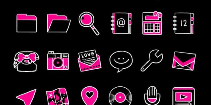 720x1230 Glitter Wallpaper Infinite Love Black x Pink Theme for Android - APK