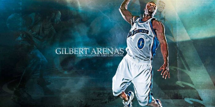 1024x768 Gilbert Arenas Dunk Wallpaper Washington Wizards Wallpaper - Gilbert