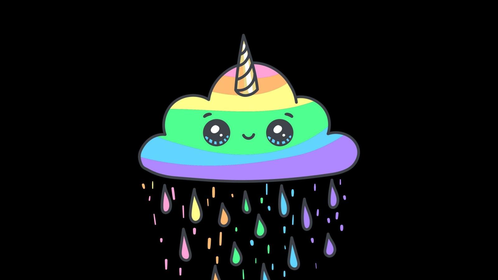 1920x1080 Download wallpaper 1920x1080 cloud, unicorn, rainbow, cute, colorful