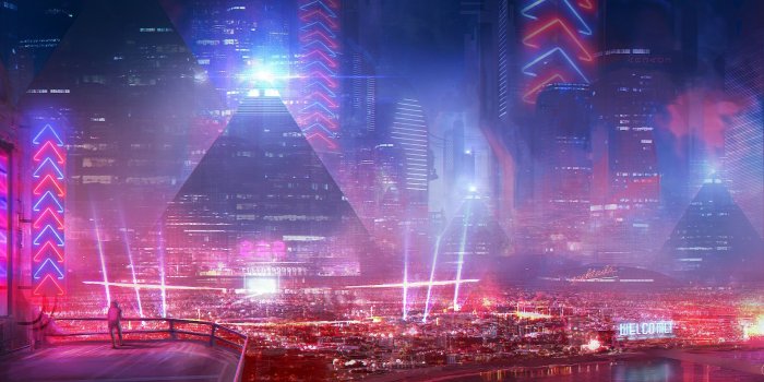 2000x900 Neon City Wallpapers