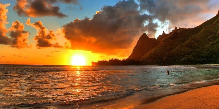 1920x1080 Hawaii Beach Sunset wallpaper - 1404836