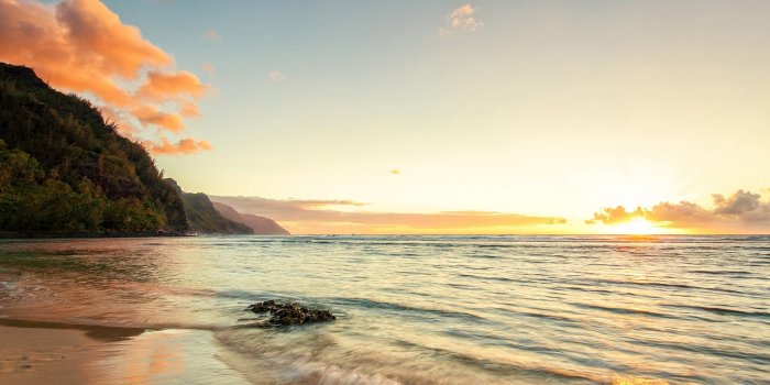 1920x1080 Wallpaper Hawaii, 4k, HD wallpaper, Ke'e beach, island, Kauai, sky