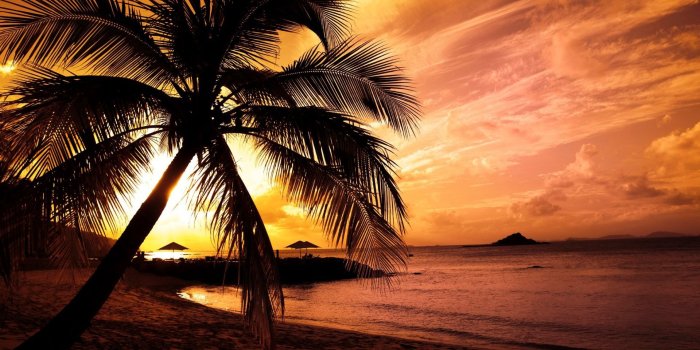 1920x1080 Beach Sunset Wallpaper - Hawaii Beach At Night, Hd Wallpapers