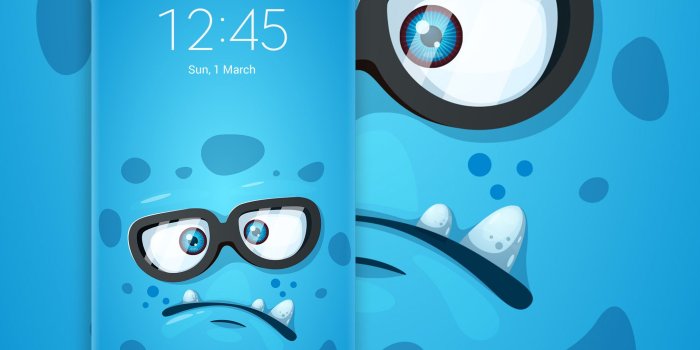 2028x2028 Baby Blue Monster wallpaper zerustudio#wallpaper, #android, #phone
