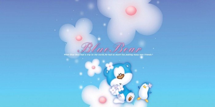 1280x1024 Free Wallpaper - Free Cartoon wallpaper - Blue Bear wallpaper