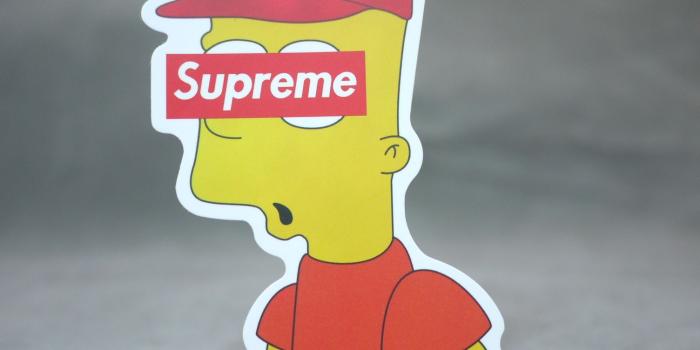 1504x1504 Supreme X Simpsons Sticker | Skateboard Stickers | Supreme sticker