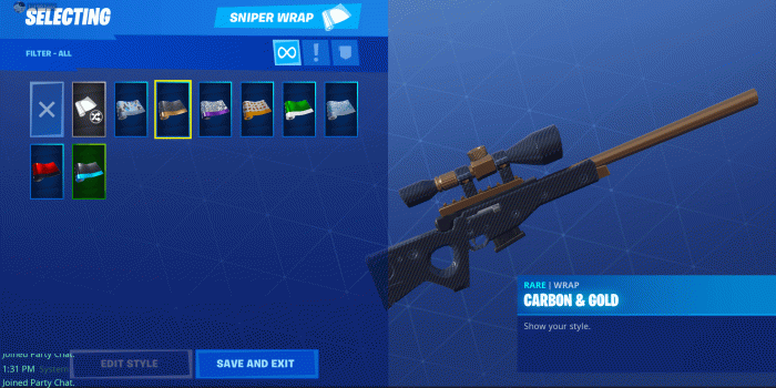 1920x1080 you can still see bolt in wrap menu : FortNiteBR