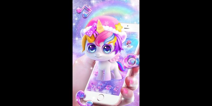 1280x720 3D Galaxy Unicorn Shiny Glitter Theme - by 3D Theme & HD Live