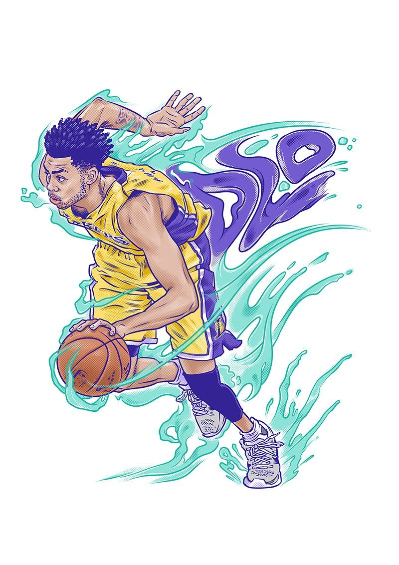 800x1132 Los Angeles Lakers rookie D'Angelo Russell downloads right in front