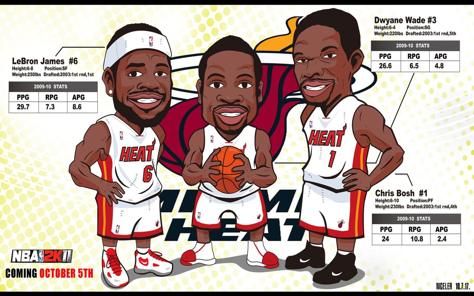 1920x1200 Miami Heat Cartoon Player Wallpaper #4856 - Ongur