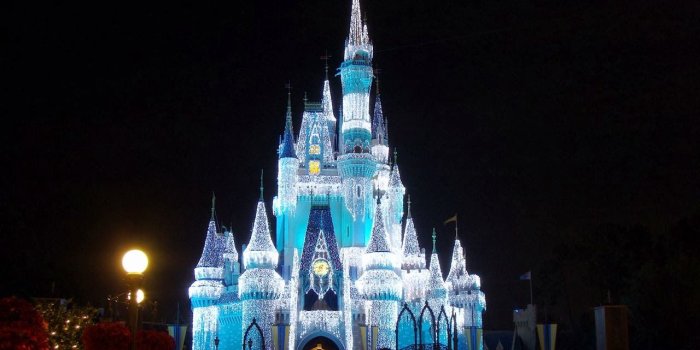 1280x800 download wallpaper disney castle christmas lights snow android
