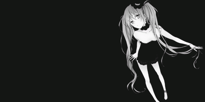 1920x1080 4596233 #monochrome, #Vocaloid, #anime girls, #anime, #Hatsune Miku