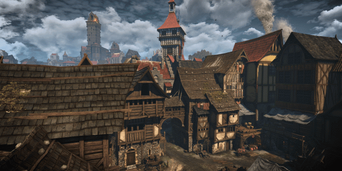 2560x1440 Wallpaper The Witcher 3, Novigrad, Village, Clouds - WallpaperMaiden