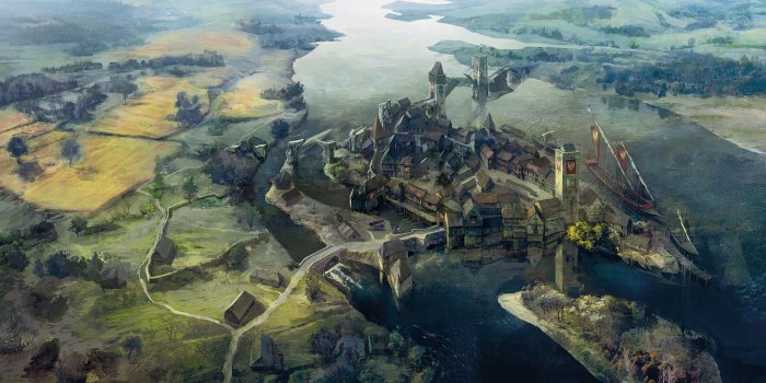 3840x2400 Photo The Witcher 3: Wild Hunt Village novigrad Nature 3840x2400