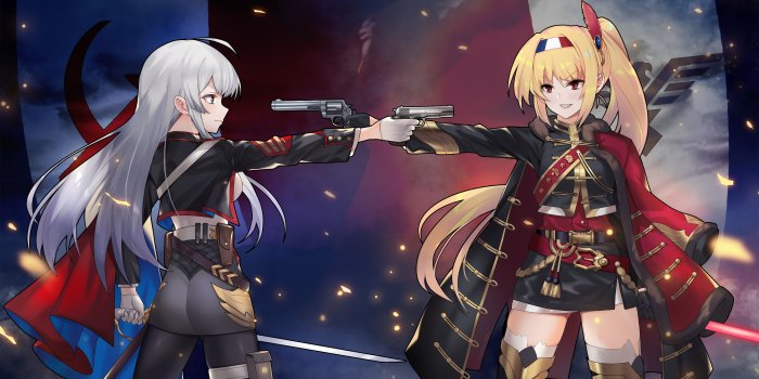 4000x2144 HD wallpaper: anime, anime girls, weapon, gun | Wallpaper Flare