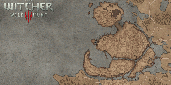 2560x1440 Novigrad classical map style Wallpaper 1440p : witcher