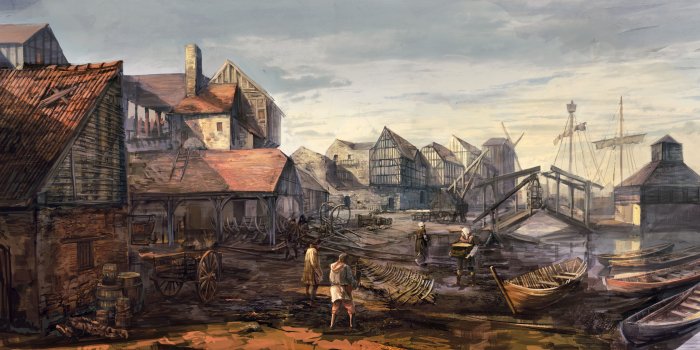 6568x2928 Pictures The Witcher 3: Wild Hunt Novigrad Port vdeo game 6568x2928