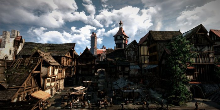 1920x1080 HD wallpaper: houses in town wallpaper, The Witcher 3: Wild Hunt