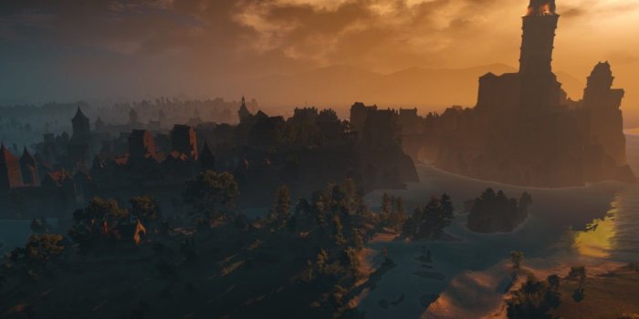 1332x850 Wallpaper Minimalism, screenshot, Landscape, the Witcher, The