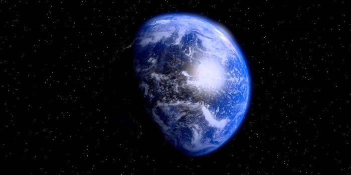 1600x900 Wallpaper Blue earth, stars, universe 1920x1080 Full HD 2K Picture