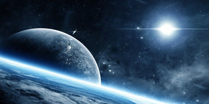 1920x1080 Earth and moon wallpaper, flares, space art, planet, stars HD