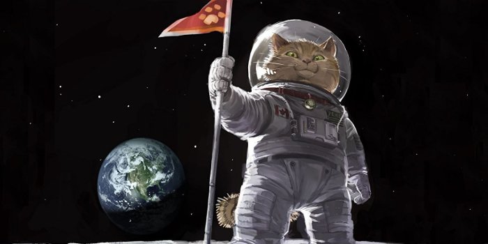 1280x720 Images Humor Earth cat Cosmonauts Space Moon Animals