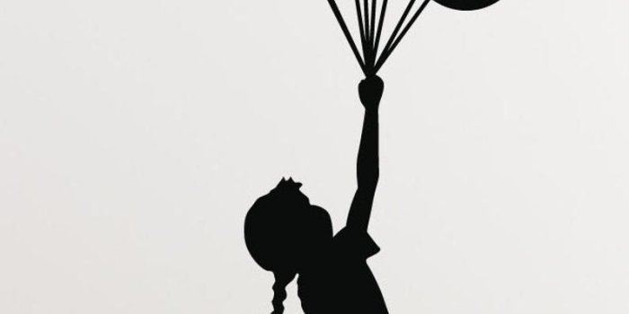 794x1486 Banksy Girl Balloons Vinyl Wall Decal/Sticker - Decor for laptop, car,  wall, window, mirror, etc.