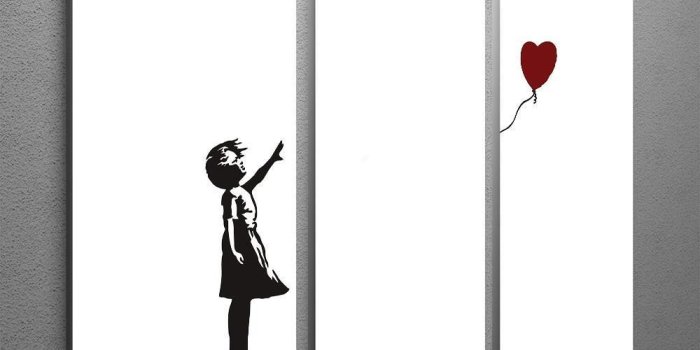 1000x879 Banksy Balloon Heart Girl 3 Split Canvas Print