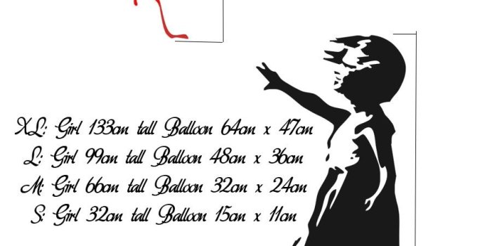 900x900 Free shipping Banksy Childhood Black Girl With Red Balloon XLarge Vinyl  Wall Art Sticker Decorative Wall Stickers LS510263