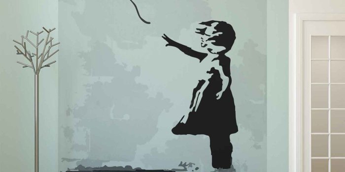 1300x1300 Banksy Street Art Balloon Heart Graffiti Wall Paper Mural | Buy at