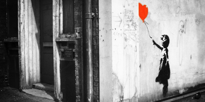 1024x768 Banksy: balloon girl. Vestry Street | Banksy girl and balloo…