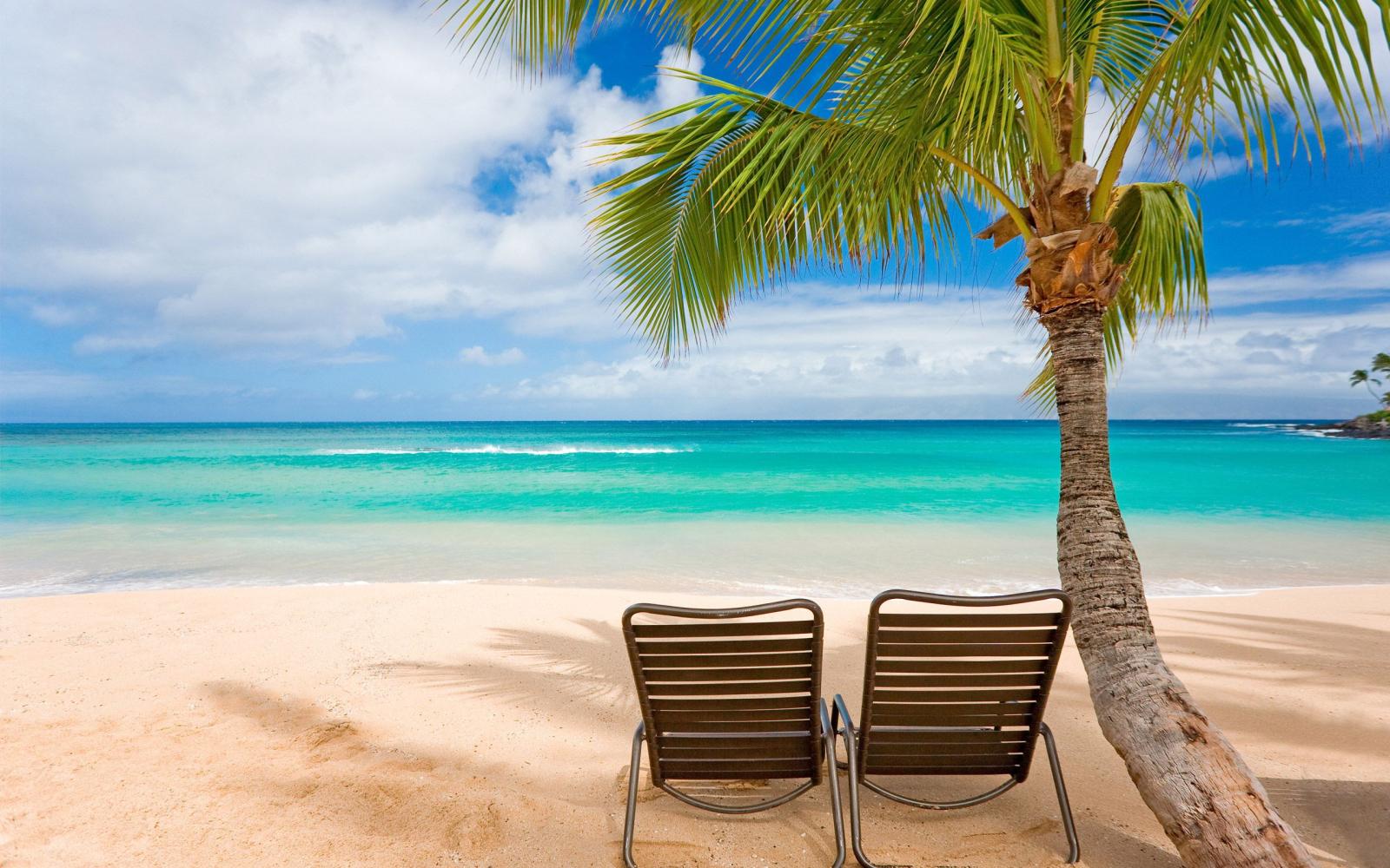 2560x1600 Colorful Beach Chairs Wallpaper Hd Wallpaper - 2 Chairs On The Beach