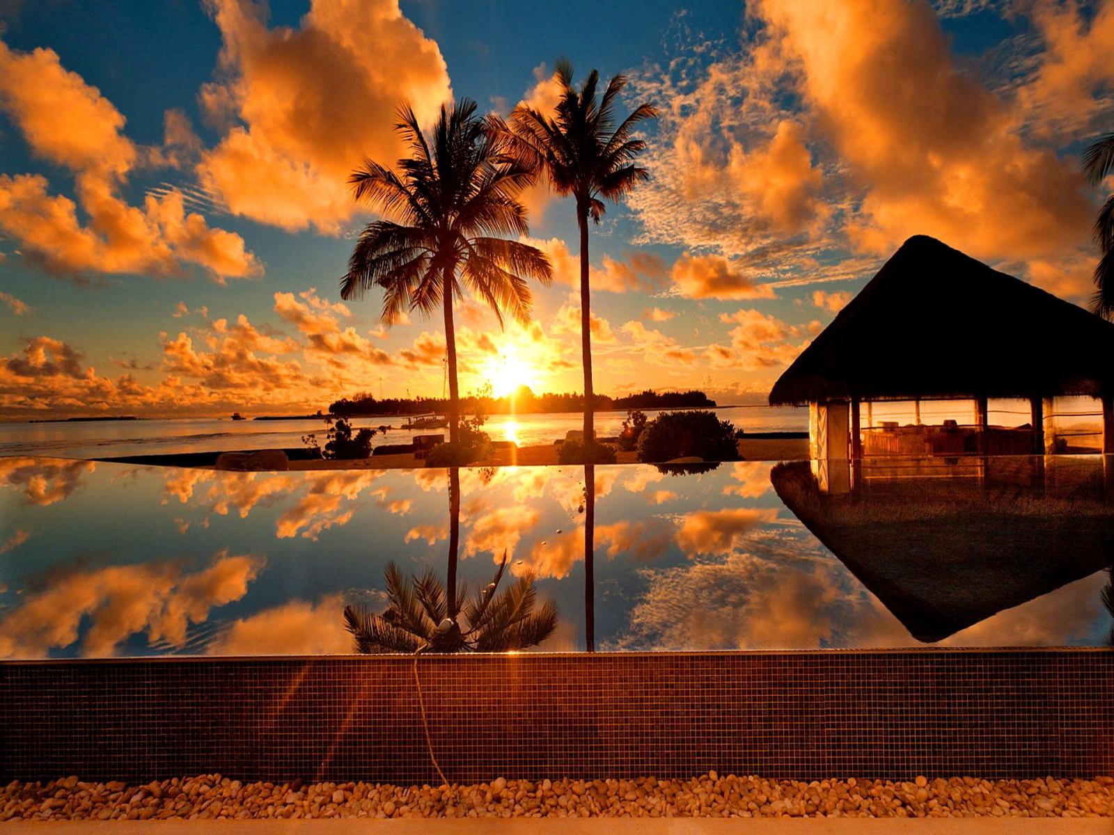 1920x1440 Tropical Beach Sunrise Image HD Wallpaper | WallpaperLepi
